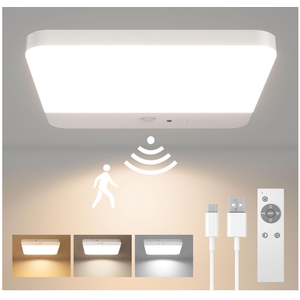 ELEPHANTBOAT® 7.3in Magnetic Wall Lamp Ceiling Light with 3-Color LED, Smart Motion Sensor with Remote Control, USB Rechargeable 4000mAh Battery, Ceiling Light for Bedroom, Cabinets, Hallway