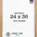 Oak Wood Picture Frames 24x36 - Natural Light Solid Wood Poster Art Photo Frame Wall Mount