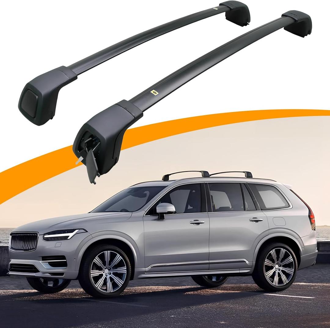 Snailfly Upgraded Crossbars Fit for 2015-2026 Volvo XC90 Lockable Roof Rack Cross Bars Cargo Accessories, Work for Flush Side Rails