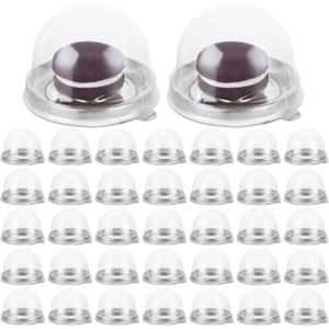 STARVAST 300 PCS Clear Plastic Mini Cake Box, Mini Cupcake Container Dome Muffin Single Container Box for Wedding Birthday Gifts Boxes Supplies