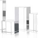 Clear Polished Glass Cube Photo Props, Transparent Solid Glass Display Blocks for Photography Boutique Jewelry Cosmetic Crafts Closet Show, 4 Pcs (Transparent Cube)