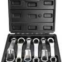 Rear Camber Adjusting Wrench Engine Motor Mount Socket 16mm 17mm 18mm 19mm 21mm 24mm with 1/2 drive 12 point Offset Fixing Screws Oil Filter Removal Wrench Kit Comapatible with Mercedes Benz VW Audi (6PC)