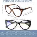 Progressive Multifocus Reading Glasses for Women Blue Light Blocking Spring Hinge Computer Multifocal Cat Eye Readers