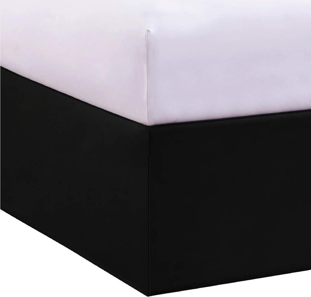Bed Makers Never Lift Your Mattress Bed Skirt, Designed for Box Spring Beds, Split Corners, 14 Inch Drop Length, Twin, Black