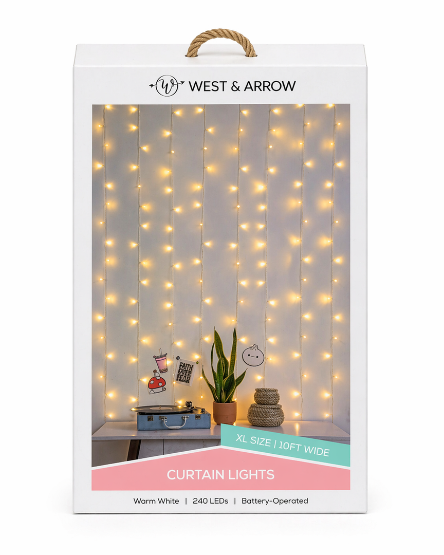 Cascading Curtain String Lights, 10 FT wide