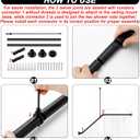 39" x 39" Sloped Ceiling Shower Rod, Corner Shower Curtain Rod for Angled Slanted Sloped Ceilings Rust Resistant Alloy for Bathtub and Bathroom (Black)