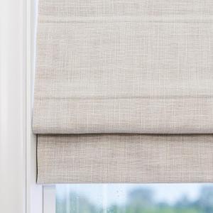 Cordless Roman Window Shades, Beige White Blackout Roman Shades Custom Washable Fabric Roman Blinds For Windows, Doors, French Doors, Kitchen Windows, 118"L x 98"W