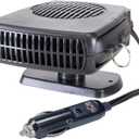 2V Portable Window Defroster for Car, Truck, SUV, Jeep, 2 in 1 Fast Car Heater and Defogger with Plug in Cigarette Lighter, Black