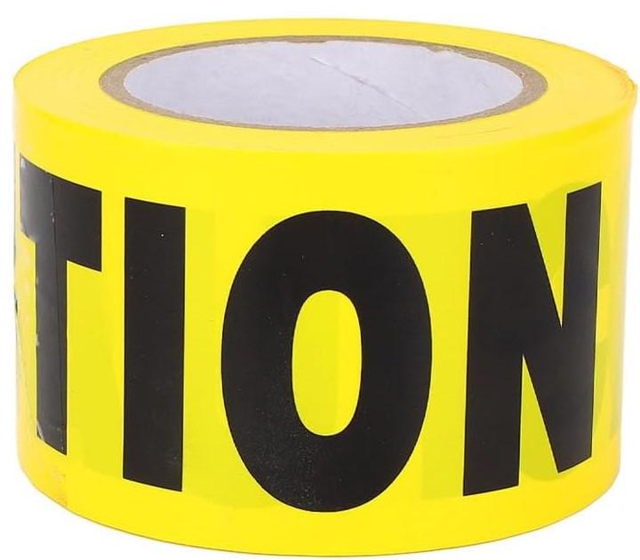 Caution Tape Rolls Durable Safety Barricade Warning Tape for Construction Site Hazardous Area, 3 PCS for Traffic Control PE Material Yellow Background Black Word