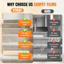 2rolls 3mil carpet protection film 24" x 200'，self-adhesive plastic carpet protection film, easy to clean, remove and unfold, durable protective tape, effectively prevents surface stains and spills