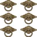 MY MIRONEY Antique Brass Cabinet Pulls Ring, 6 PCS Vintage Drawer Pulls for Dressers, Bathroom & Kitchen Cabinets, Corrosion-Resistant Material,Drawer Pulls and Knobs is Perfect for Rustic Home Decor