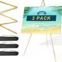 Easel Stand for Sign 63'' Art Easels for Display Wedding Welcome Poster Stand Portable Floor Metal Easel Gold 3 Pack