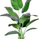 Artificial Bird of Paradise Plant,Faux Palm Tree Potted Plant with Real Touch Leaves,Fake Trees for Home Living Room Office Indoor Outdoor Decor(5FT-1Pack) (6in)