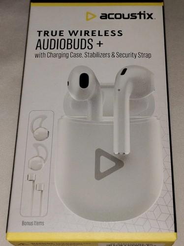 Acoustix True Wireless Audiobuds+ With Charging Case, Cord, Stabilizers & Strap