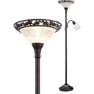 Floor Lamps for Living Room, 70" Floor Lamp Standing Torchiere Lamp with Etched Glass Shade, Metal Pole & Heavy Base, Vintage Tall Corner Lamp Decor for Bedroom, Living Room, Office. No Bulbs (2 Head)