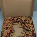 20 inch Fall Wreath Autumn Eucalyptus Harvest with Leaves,Mixed Grain for Front Door Farmhouse Indoor Outdoor Festival Home Thanksgiving Decor, Orange Leaves S