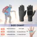 MIG4U Mens Warm Winter Wool Gloves Knit, Thermal Insulated Fleece Lined Glove with Leather Palm (Gray)