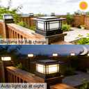Dynaming 4x4 Solar Post Cap Lights Outdoor with 2 Color Modes, Fence Post Solar Lights Black Shell Fit for Vinyl/Wooden Posts, High Brightness SMD LED Lighting Decor for Garden Deck Patio, 2 Pack