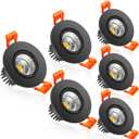 2Inch LED Recessed Ceiling Light, 3W Dimmable LED Downlight, Natural White 4000K, 60 Beam Angle COB Recessed Lights with Driver, 25W Halogen Bulbs Equivalent for Ceiling Lighting, Black 6Pack