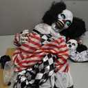 JOYIN Halloween Animatronics Clown Holding Doll, Life Size Halloween Decoration Outdoor with Motion & Sound & Light, IR Sensor Activated Animated Decor for Party Supplies Haunted House Yard Lawn