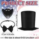 Panitay 3 Pcs Abe Costume Cosplay Accessories for Kids Abe Tall Hat and Fake Beard Bow Tie for Patriotic Presidents Day Costume Accessories Dress up Halloween Supply