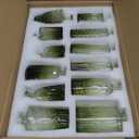 RUCKAE 12 Pack Glass Bud Vases Mini Flower Vase Small Vintage Vases for Centerpiece Table Wedding Decorations Home Decor Party (Gradient Green)
