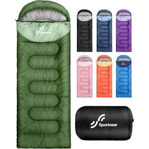 Sportneer Sleeping Bag for Adults & Kids, Cold Weather & Warm Waterproof Camping Sleeping Bag, Compact Portable for Camping Hiking & Travel