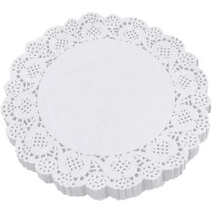 10 Inch Round Paper Doilies - White Lace Disposable Paper Doilies - for Crafts,Cakes,Food, Desserts, 100 PCS