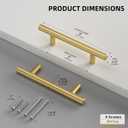 Goldenwarm 10 Pack 3 inch Gold Cabinet Handles Brushed Gold Cabinet Pulls Stainless Steel Drawer Pulls, Durable Kitchen Cabinet Handles - Bathroom Bedroom Dresser Handles Easy DIY Upgrade