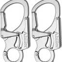 Ahiller Carabiner Keychain Clip, Double Lock Designed - Tungsten Steel Tip, Multifunction Tools for Camping, Hiking, Fishing, Outdoor Survival