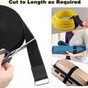 YMCRLUX 1.5"x32ft Hook and Loop Straps with 30 Metal Buckles, Adjustable Fastening Cable Straps, Cut-to-Length Cinch Strap, Reusable Nylon Securing Cord Ties for Organizer or Storage, Black
