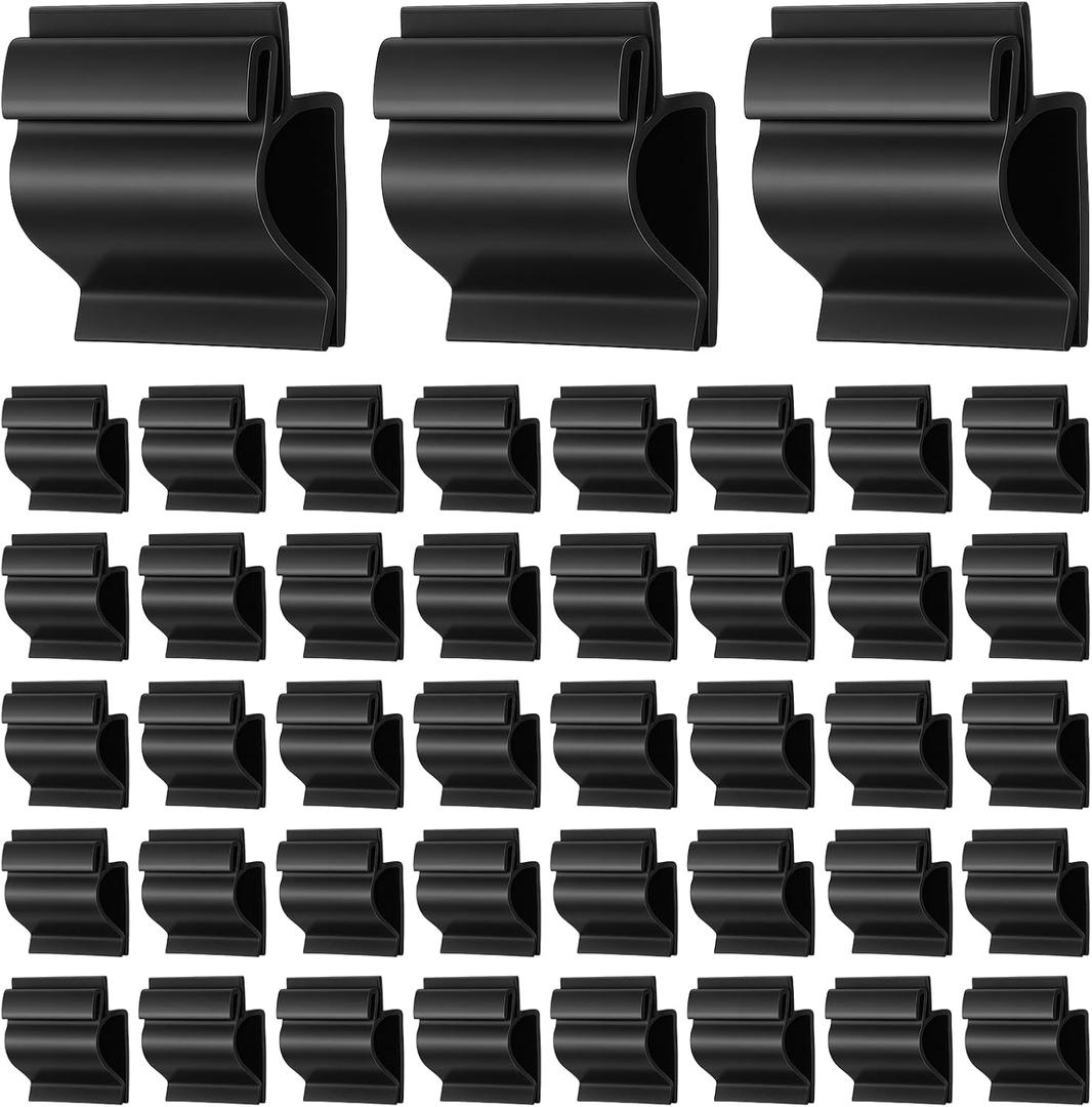 50 Pcs Black Sign Clip Food Tray Label Holders Reusable Price Tag Tray Signs Plastic Sign Clips Display-Clip-Holder for Cup Bowl Pan Buffet Deli Trays Board Bake Signs
