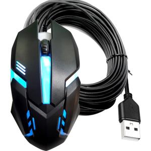 Long USB A Mouse 20FT, High Performance Wired Mouse - USB Mouse for Windows PC Desktop, Laptop, Notebook, Mac, computer and Chromebook, for Righty or Lefty Use