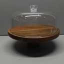 Acacia Wood Cake Stand with Lid, 2-In-1 Cake Plate with Acrylic Lid, 12in Round Dessert Table Display Set, Raise Dome for Charcuterie Board, Cheese, Chips & Dips, Nachos, Fruit Platter (12in)