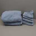 Light Blue Towel Sets for Bathroom 6Pcs, Turkish Cotton Bath Towel Set Soft Highly Absorbent and Durable 650 GSM Luxury Bathroom Sets with 2 Bath Towels, 2 Hand Towels, 2 Washclothes