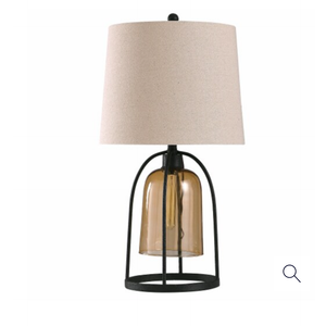 StyleCraft Malvern Industrial Table Lamp - Amber / Black