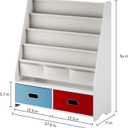 SEIRIONE Sturdy Kids Bookshelf, 5-Tier Book Shelf for Kids Room, Nursery Room, Playroom Classroom, Deep Slings to Keep Books Upright, Ideal Height for Toddler Age 3+, White
