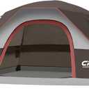 CAMPROS CP Camping Tent 2/4/6 Person, Waterproof Windproof Double Layer Dome Tent, Easy Setup with Large Mesh Windows & Wide Door for Outdoor Camping Backyard (Brown)