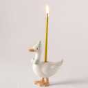 Mumufy Silly Goose Cake Candle Holders with Birthday Candle One Birthday Party Supplies Mini Cute Cake Topper Stand Candlestick for Kids Baby Shower Party Celebration, 3.15 Inch(Goose, Green)