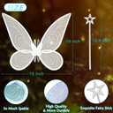 Quescu Fairy Wings for Adults,Butterfly Wings for Girls,Angel Wings,Fairy Costume for Women Halloween Dress Up Party Favor (White) (White)