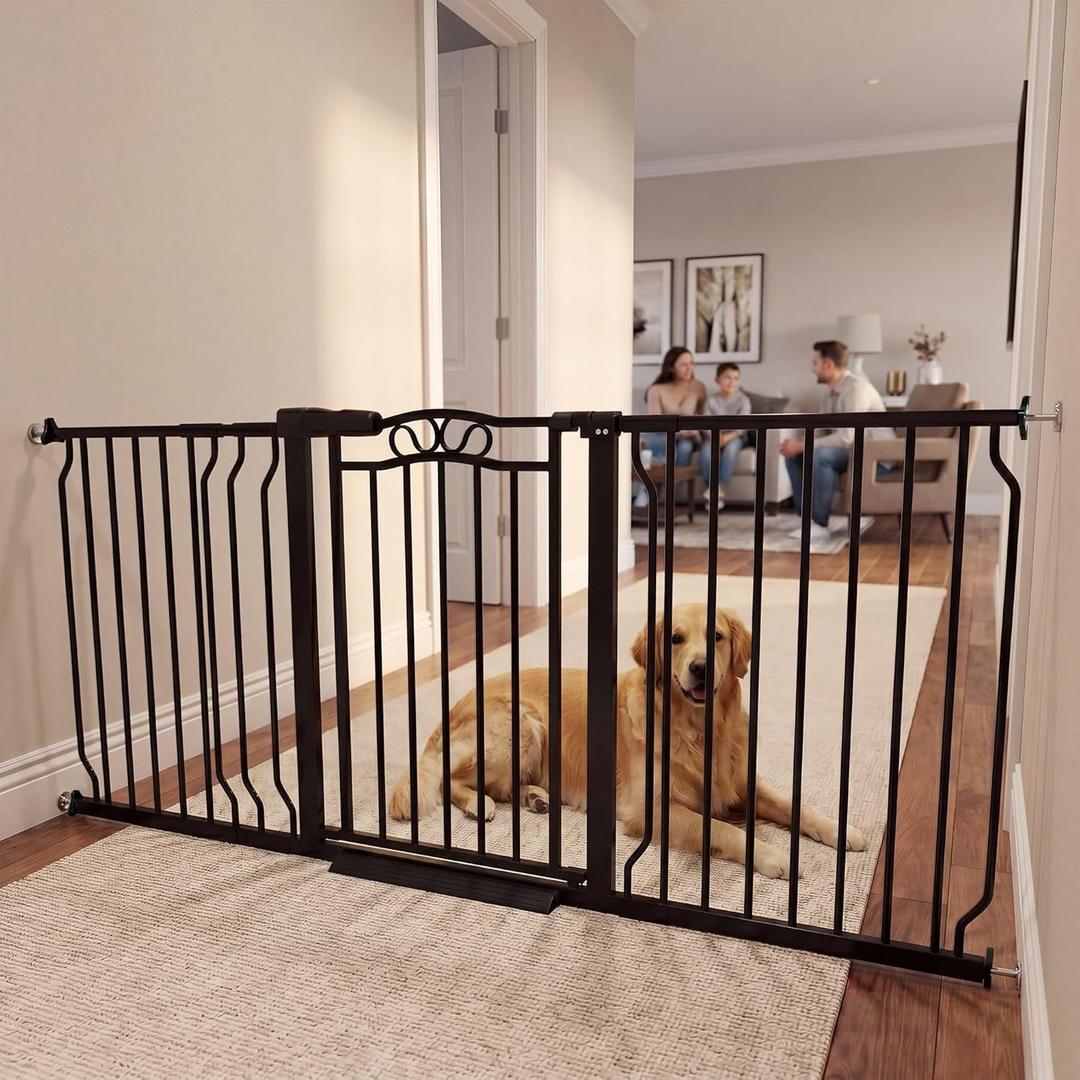 Mornyray 62.5-71.6 Inch Extra Wide Baby Gate Pressure Mounted for Doorways