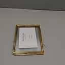 2 Pcs 8.3 x 6.45'' Gold Floating Picture Glass Pressed Picture Frame Modern Floating Photo Frame Horizontal Standing Tabletop Glass Floating Frame Classy Gold Frames Tabletop for Home Decor