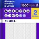 Filtrete 16x30x1 Air Filter, MERV 12, MPR 1500, Allergens, Bacteria & Viruses, 3-Month AC and Furnace Filters, Cleaner Air, Reliable Airflow, 2 HVAC Filters (Actual Size 15.81 x 29.81 x 0.78 in)