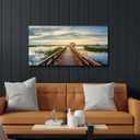 ARTISTIC PATH Sunset Bridge Landscape Canvas Wall Art, 40x20 Inch
