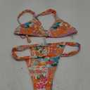 RoseSeek Women's 2 Piece Floral Tropical Print Bikini Set Boho Triangle Bathing Suit Tie Backless Swimsuit Sets Medium