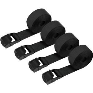 4 Pack Tie Down Strap,5ft x 1" Lashing Straps with Adjustable Buckle Heavy Duty Secure Straps up to 600 lbs for Cargo, Luggage, Bicycles, Motorcycles, Truck, SUV, Car Roof Rack, Canoe (Black)
