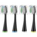 Replacement Toothbrush Heads for Waterpik Complete Care 5.0/9.0 (CC-01/WP-862), with Covers, 4 Count, Black