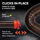 Camco RhinoFLEX 15-Ft RV Sewer Hose Kit - Features Clear Elbow Fitting w/Removable 4-in-1 Adapter - Connects to 3 Slip or 3/3.5/4 NPT Threaded Sewer Connection (39770)