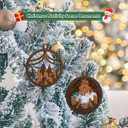 Yelsky Jesus Christmas Decorations, Nativity Ornaments, 2pcs Circle Nativity Set, Wooden Christma Ornaments-Christian Decor, Christmas Crafts for Kids Family Friends Christian Religious Tree Ornaments