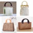 PH PandaHall 6 Packs U-Shaped Bag Handles 3 Colors Wooden Purse Handle Decorative Handbag Handle Replacement for Handmade Crochet Totes Clutch Bag Purse Handles